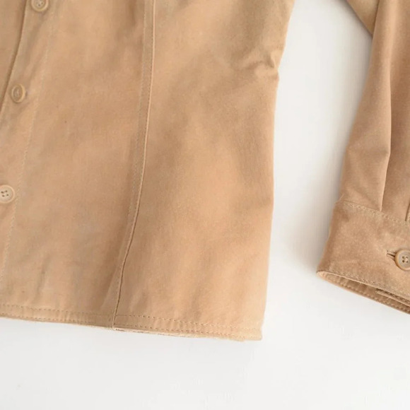 Vintage Cherokee Tan 100% Leather Suede Button Up Jacket Size Small - Picture 6 of 16